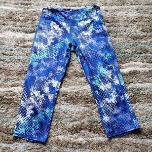 Blue and white capri active leggings- Old Navy
